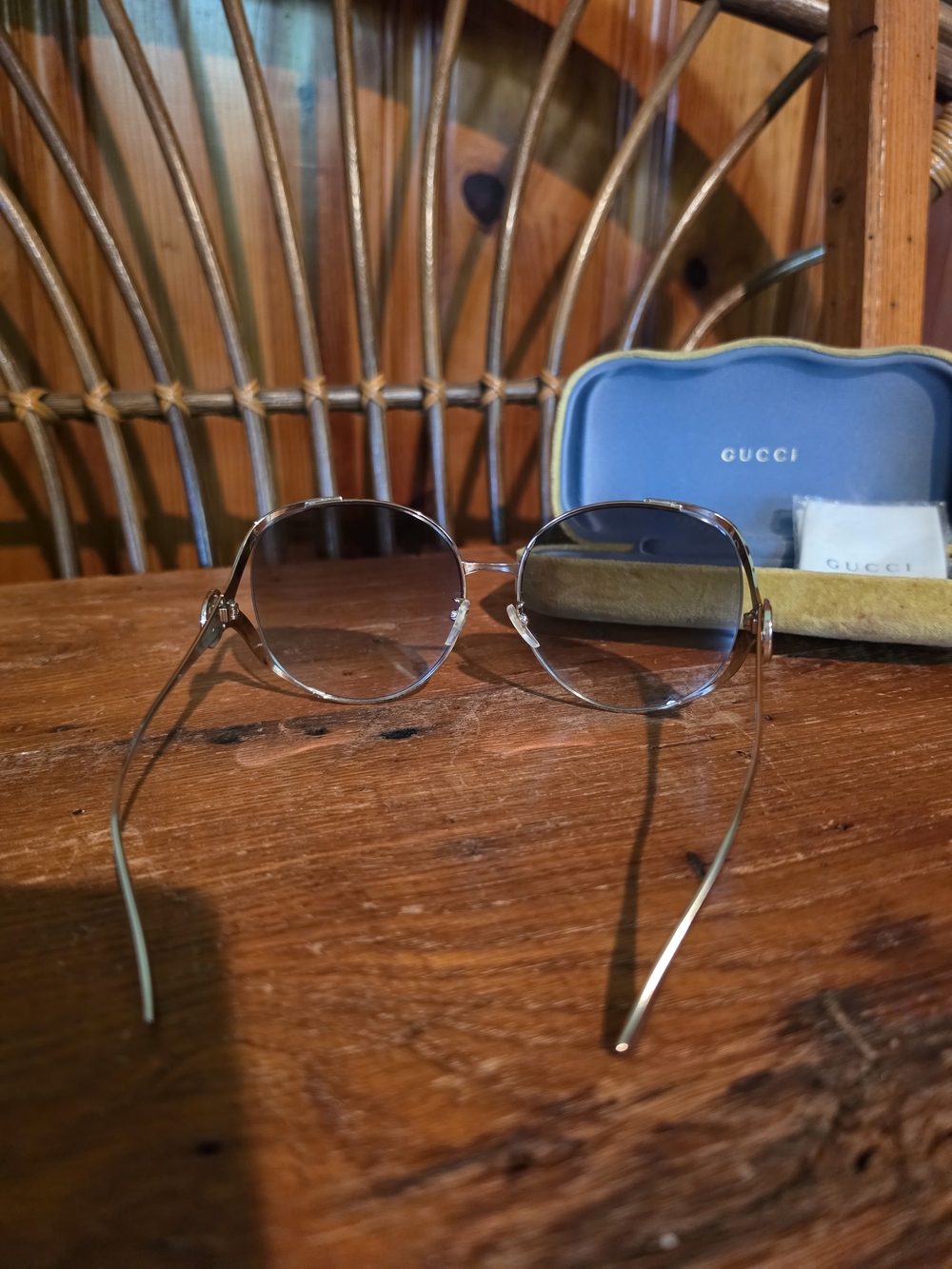 Gucci Women's Gold Frame Gradient Sunglasses - Gold/Brown - Picture 8 of 15